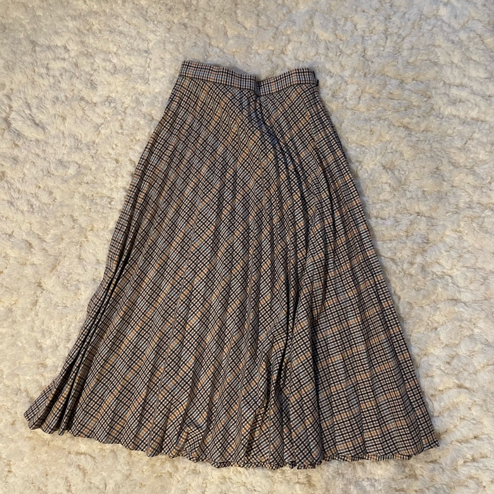 Pleated Plaid Skirt